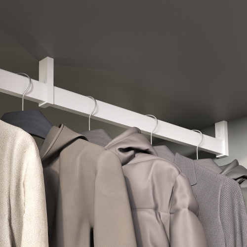 Держатель штанги гардеробной прямоуг. FAME/2 проходной, белый AKS_5