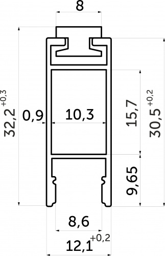 Штанга гардеробная прямоуг. FAME LUMI L-1000 с демпфером, черный браш AKS_2