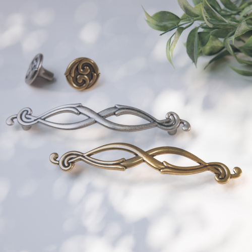 Ручка меб. скоба мет. DECORA 128 античный никель, AKS_3