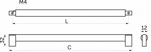 Ручка меб. скоба мет. MUSE 192 брашированное золото, AKS_2