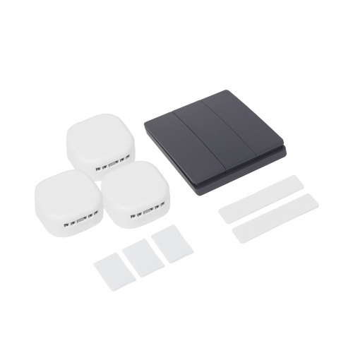 Выключатель кинетический, с реле, 3 клавиши, графит, с Wi-Fi, AKS_3
