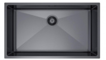 Мойка н/сталь, прямоугольная одночашевая, 740*440 мм., мат графит, соты, PVD, врезн на/под столешницу, AKS (3,2 мм.) фотография
