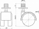 Колесо меб. пласт. d50 со штоком и втулкой, черный AKS тип2_preview_1