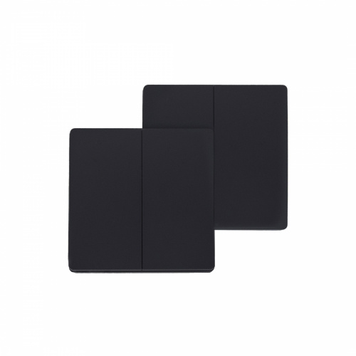 Выключатель кинетический, с реле, проходной, 2 клавиши, черный, AKS_1