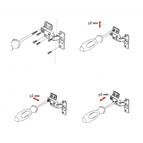 Петля полунакладная с доводчиком 48мм h0 несъемная планка (4 отверстия) AKS LIGHT_4