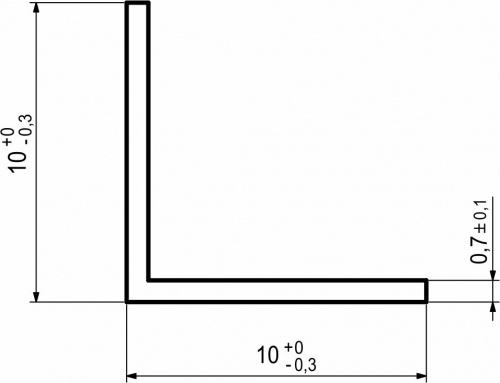 Планка угловая 10 уголок матовая (L=3.0) РФ_2