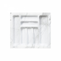 Лоток для столовых приборов 600 MARBLE 540*485, бело-серый мрамор AKS фотография