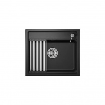 Мойка кварц, прямоугольная, KS-6003, 600*510мм, черный металлик, на столешницу, Granula фотография