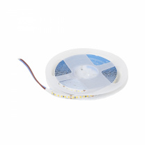 Лента светодиодная - 14,4W/m, 24V, 8мм, 2835, 180 д/м, IP20, теплый белый (3000K) - 5м, AKS фотография