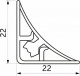 Плинтус алюминевый к столешнику AP 121A алюминий THERMOPLAST_preview_1