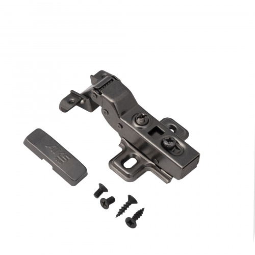 Петля д/алюм.рамки Z-1 полунакладная с доводчиком h0 clip-on AKS PLUS черная (саморезы, заглушки)_4