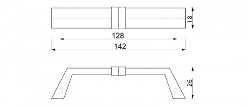 Ручка меб. скоба мет. SANDRA 128 шлифованный никель, AKS_2