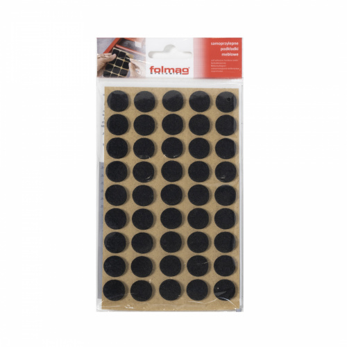 Подкладка самоприлипающая фетровая d15мм (1лист-45шт) черная Folmag_1