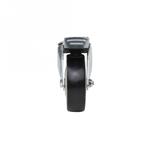 Колесо меб. d100 h130 под винт М12 c рез.ободом с торм., серый/черный AKS_4