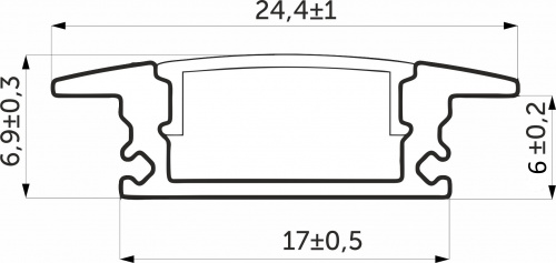 Профиль алюминиевый врезной LIRA-1707 с экраном, цвет черный, 3м, AKS_2