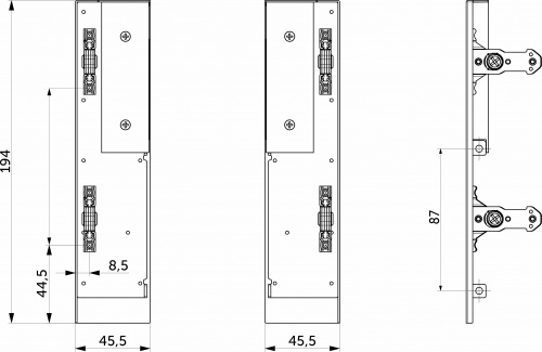 Держатель передней стенки внутреннего ящика H=167 Slimbox Evolution белый с рейлингом на фасаде_2