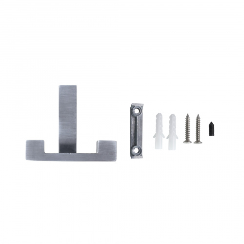 Крючок меб. двухрожковый мет. LEGGO шлифованный титан AKS_5