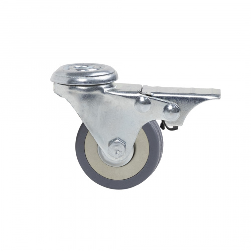 Колесо меб. TECH d50 h70 под винт М10 с торм., серый AKS_3