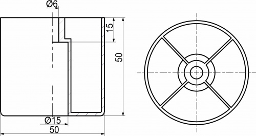 Опора меб. пласт. d50 h50 чёрный РП_2