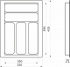 Лоток для столовых приборов 400 TR-05 (320～260*430～390*55), черно-серый мрамор AKS_preview_1