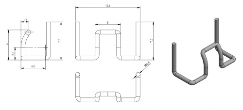Ограничитель угла открывания петли до 86° металл AKS_2