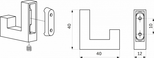 Крючок меб. однорожковый мет. BENZ хром матовый AKS_2