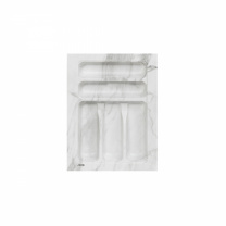 Лоток для столовых приборов 400 MARBLE 320*430, бело-серый мрамор AKS