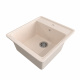 Мойка каменная, прямоугольная одночашевая, GS-10, 460*505мм, беж, врезная, Gamma Stone_preview_1