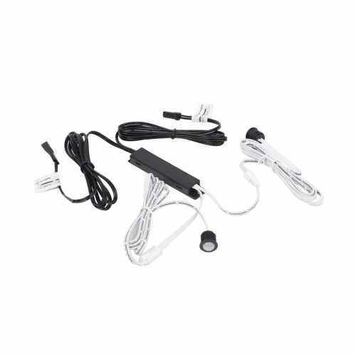 Выключатель бесконтактный на движение (PIR), двойной, врезной/накладной, 12/24V, 60W/100W, черный, AKS_1