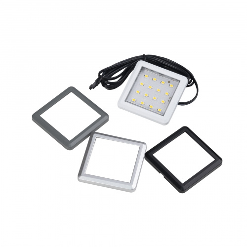 Светильник светодиодный Sania, накладной, 2W, 12V, холодный белый, 6000K, без крышки, AKS_3