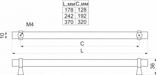 Ручка меб. скоба мет. GRAFITTI 128 черный матовый, AKS_2