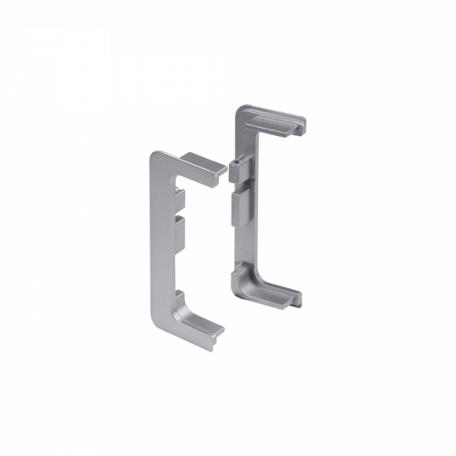 Комплект заглушек металлич. к профилю Gola, С-образных (левая+правая) серебро 3 AKS_1