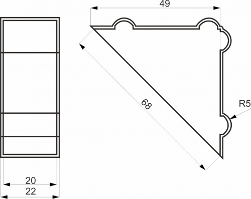 Уголок защитный пластиковый для плиты 18-20мм PL_2