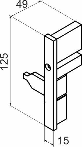 Фасадный крепеж внутреннего низкого ящика Slimbox AKS графит_2