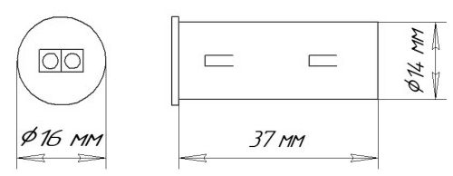 Выключатель AKS бесконтактный для шкафов (на преграду), накладной/врезной, белый, 60W_2