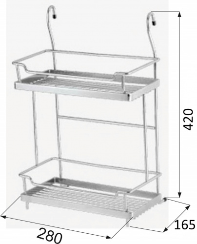 Корзина на трубу d16 двойная CWJ216B хром AKS_2