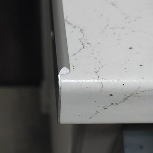 Планка торцевая к столешнице 38 R8 левая алюминий AKS_3