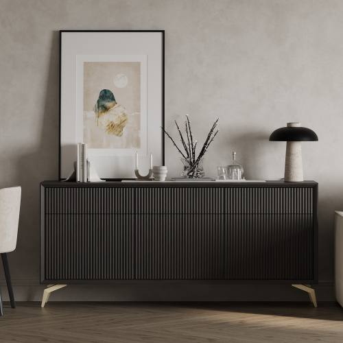 Опора меб. мет. BONDA h150 черный матовый AKS_5