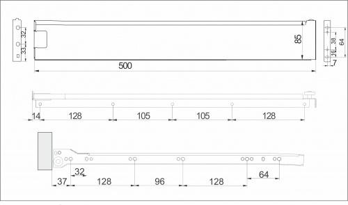 Система ящиков Металбокс AKS L-500 белый H=86 левая+правая_2