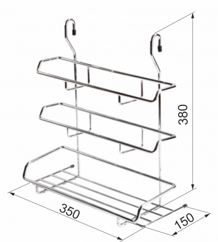 Корзина на трубу d16 для бумаги и плёнки CWJ215 хром AKS_2