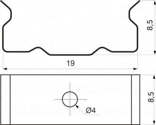 Держатель для накладного профиля Slim, AKS_2