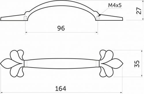 Ручка меб. скоба мет. MILK 96 золото+ белый, AKS_2