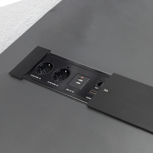 Выдвижной удлинитель Hollander, 2 розетки, 2xUSB, HDMI, LAN, черный AKS_4