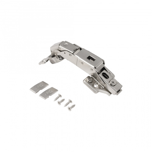 Петля 165° накладная с доводчиком 45мм h0 clip-on AKS PLUS 3D (саморезы, заглушки) 0-е вхождение_4