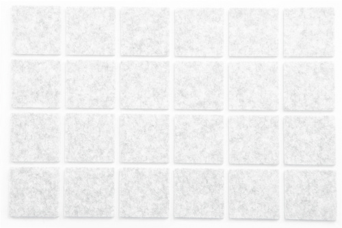 Подкладка самоприлипающая фетровая 25х25мм (1лист-36шт) белая AKS_1