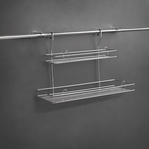 Корзина на трубу d16 двойная большая CWJ103B хром AKS_3