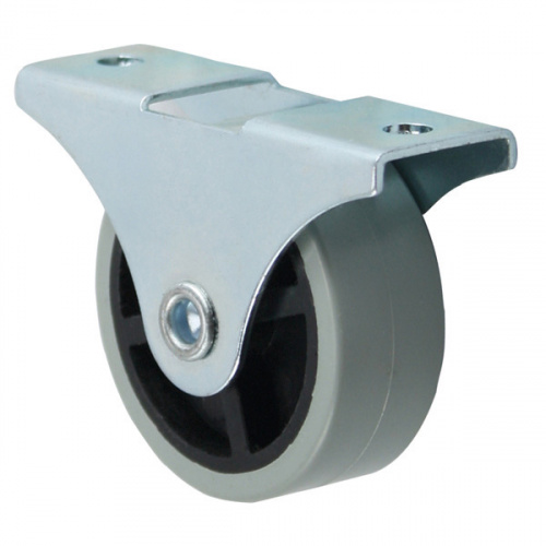 Ролик меб. c рез.ободом d40 h43 прямоходящий, серый AKS_1