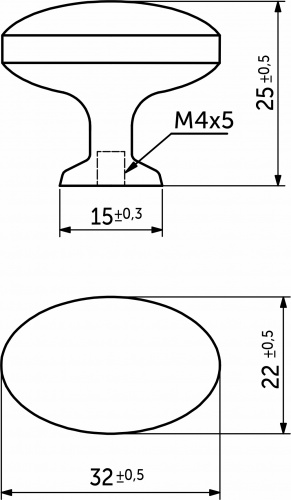 Ручка меб. кнопка мет. GP09 сатин АKS_2