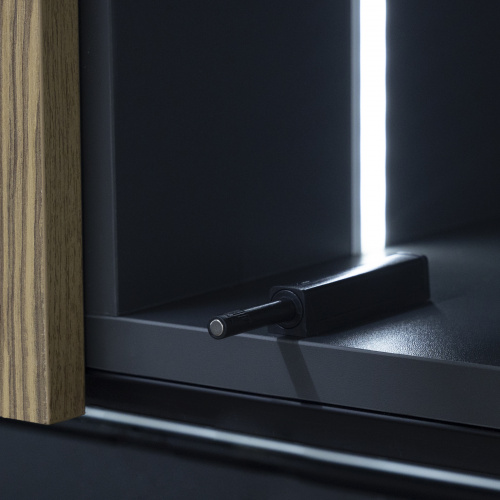 Механизм push-to-open наконечник магнитный накладной/врезной черный AKS усиленный_4