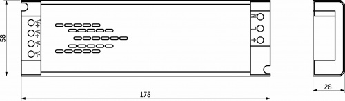 Блок питания Indoor 100W/12V, серия 6, медленный запуск, с диммированием, быстрозажимные клеммы, AKS_2